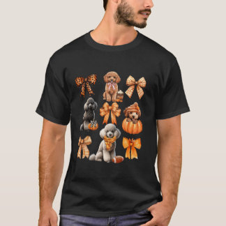 T-shirt Cute Poodle Amoureux de les chiens Coquette Bows C