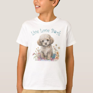 T-shirt Cute Poodle Chien Floral
