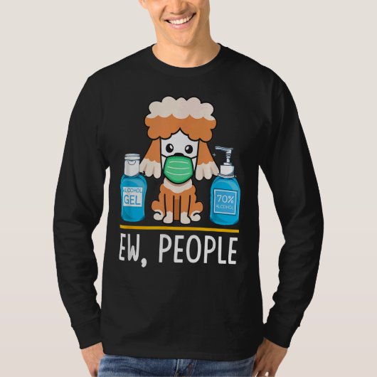 T-shirt Cute Poodle Chien Visage Masque Masque Main Saniti (Devant)