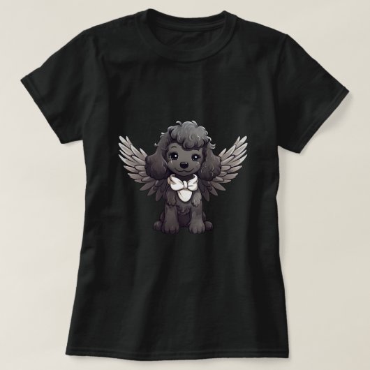 T-shirt Cute Poodle est un ange avec des ailes (Design devant)