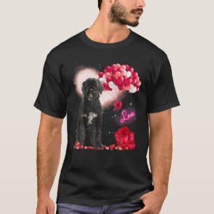 T-shirt Cute Portugais Water Dog Balloon Heart Valentine'