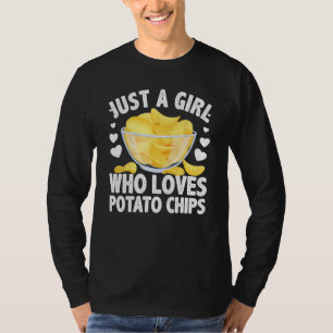T-shirt Cute Potato Chip Art Pour Femmes Filles Enfants Po