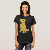 T-shirt Cute Preppy Jaune Lab Tennis Balls Dans La Bouche (Devant entier)