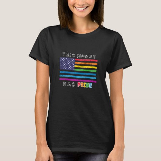 T-shirt Cute Pride Nurse Graphic Flag  LGBTQ Support Wear (Devant)