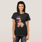 T-shirt Cute Pug Hipster Classique 602 (Devant entier)