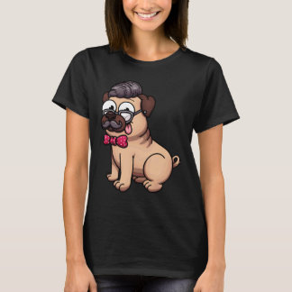 T-shirt Cute Pug Hipster Classique 602