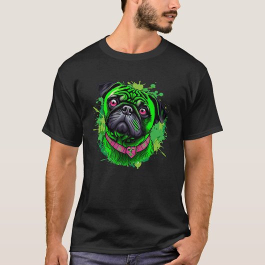 T-shirt Cute Pug st Patrick s Day (Devant)