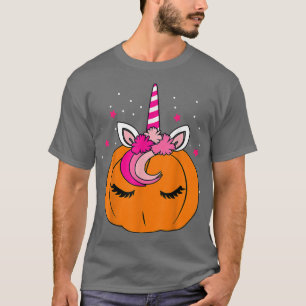 T-shirt Cute Pumpkin Unicorn Face Costume Easy Halloween 