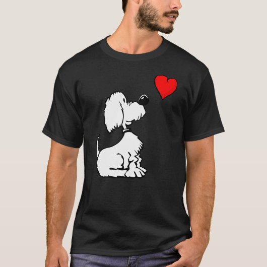 T-shirt Cute Puppy Dog with Heart Cartoon for Dog Lovers (Devant)