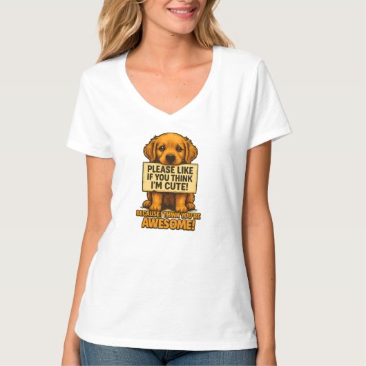 T-shirt Cute Puppy, Funny Dog Lover Quote (Devant)