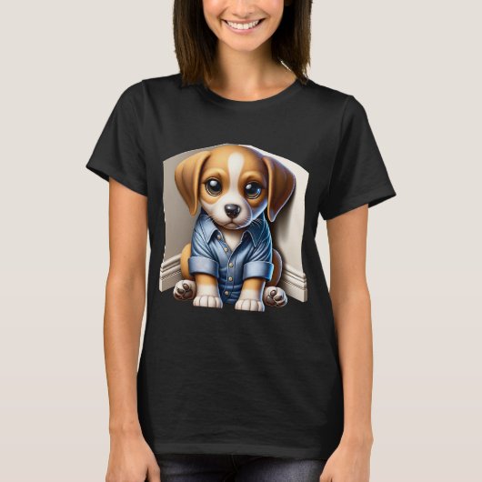T-shirt Cute Puppy triste humeur (Devant)