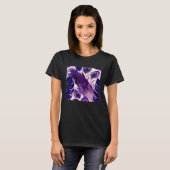 T-shirt Cute Purple Peacock Feathers Illustration Birds Wo (Devant entier)