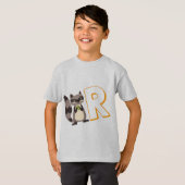 T-shirt Cute R pour Raccoon - Enfants Anglais ABCD Alphabe (Devant entier)