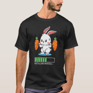 T-shirt Cute Rabbit Loading Bar Fitness Force entraînement