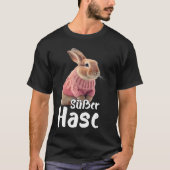 T-shirt Cute Rabbit Winter Ski Rabbit (Devant)