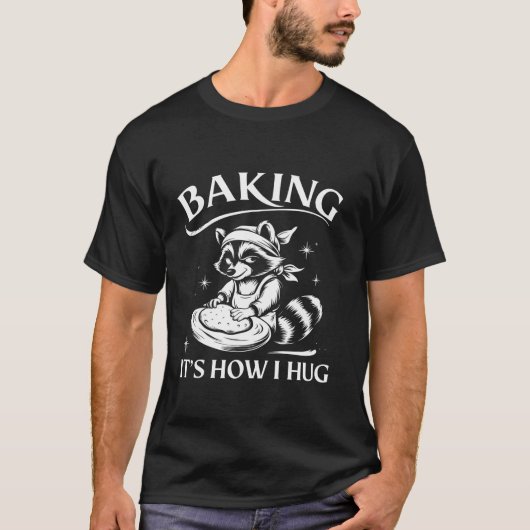 T-shirt Cute Raccoon Baking Funny Baking C'est comment je (Devant)