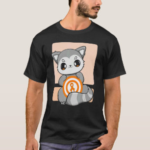 T-shirt Cute Racoon Contient Du Ruban Orange Pour Leucémie