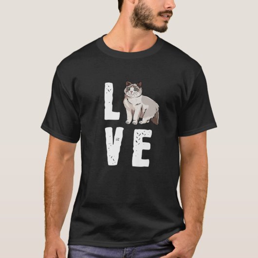 T-shirt Cute Ragdoll Design Chat - Aimer Ma Ragdoll (Devant)