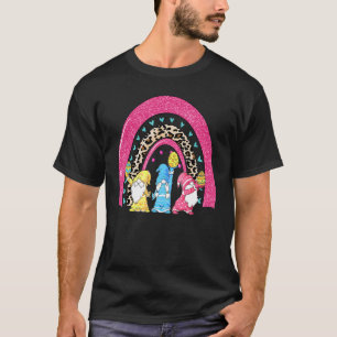 T-shirt Cute Rainbow Gnome Hugs Bunny Joyeux Oeuf de Pâque