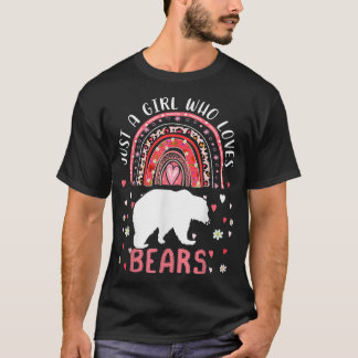 T-shirt Cute Rainbow Just A Girl Who Loves Bears Leopard