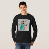 T-shirt Cute Rainbow Llama Paint Splatter Illustration Col (Devant entier)