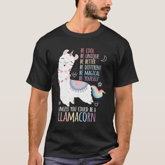 T-shirt Cute Rainbow Unicorn Alpaca Unless You Could Be A (Devant)
