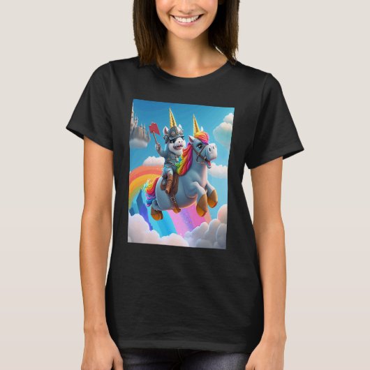 T-shirt Cute Rainbow Unicorn Otter Riding A Unicorn  1 (Devant)