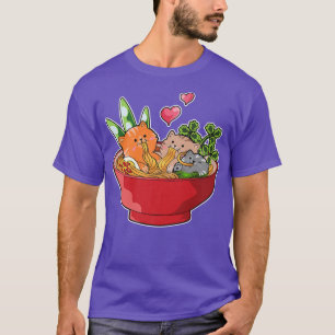 T-shirt Cute Ramen Chats Japonais Noodle Funny Kitten Love