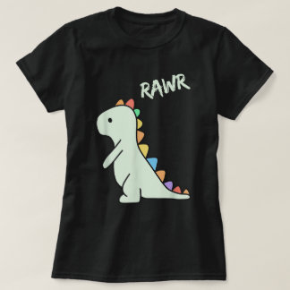 T-shirt Cute Rawr Dinosaur Cartoon Kids Design