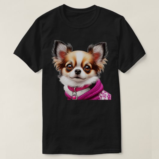 T-shirt Cute réaliste Chihuahua Croquis 3 (Design devant)