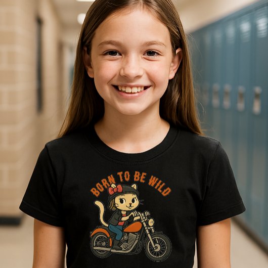 T-Shirt Cute Rebel Biker Girl Chat