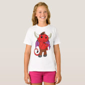 T-shirt Cute Red Devil Character Thinking Mischievous (Devant entier)