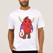 T-shirt Cute Red Devil Character Thinking Mischievous (Devant)