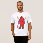 T-shirt Cute Red Devil Character Thinking Mischievous (Devant entier)