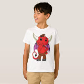 T-shirt Cute Red Devil Character Thinking Mischievous (Devant entier)