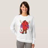 T-shirt Cute Red Devil Character Thinking Mischievous (Devant entier)