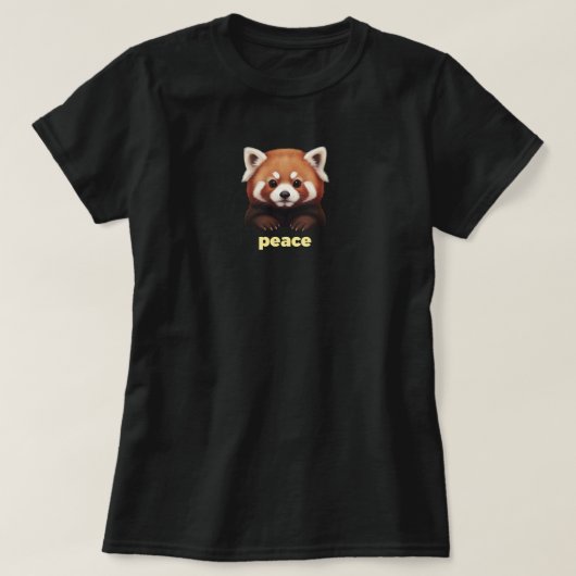 T-shirt Cute Red Panda "Peace" Illustration for Kids & Nur (Design devant)