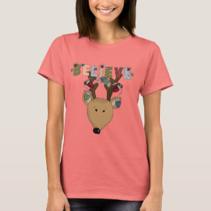 T-shirt Cute Reindeer Croire Noël Fêtes