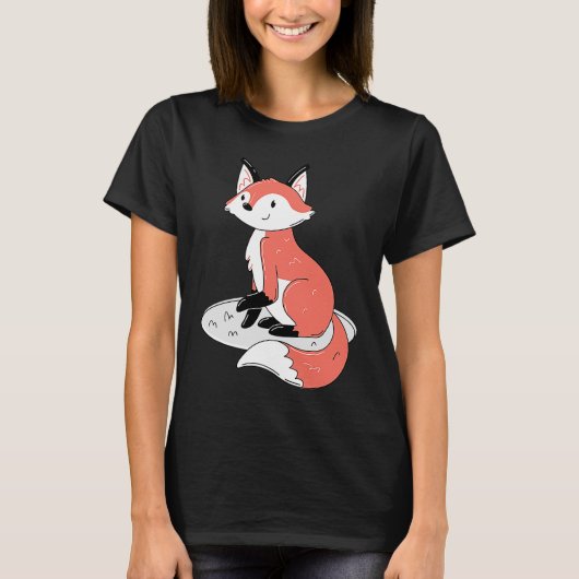 T-shirt Cute Renard assis (Devant)