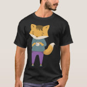T-shirt Cute renard avec tasse de thé (Devant)