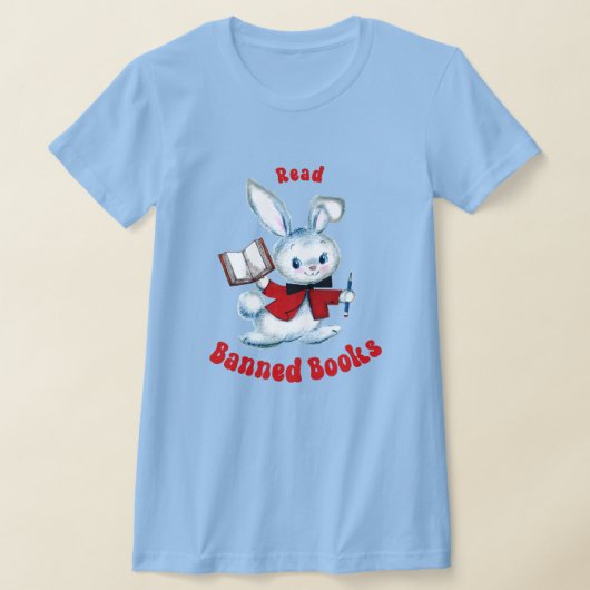 T-shirt Cute Retro Bunny - Lire Livres Interdits (Poser)