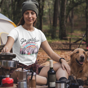 T-shirt Cute Retro Camping Aller à l'état sauvage pour un