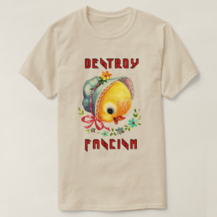 T-shirt Cute Retro Chick - Détruire le fascisme