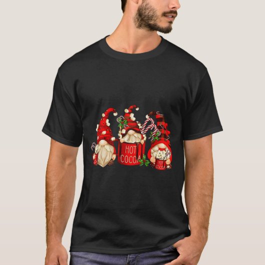 T-shirt Cute Retro Chocolate Hot Cocoa Mug Funny Gnomes Ch (Devant)