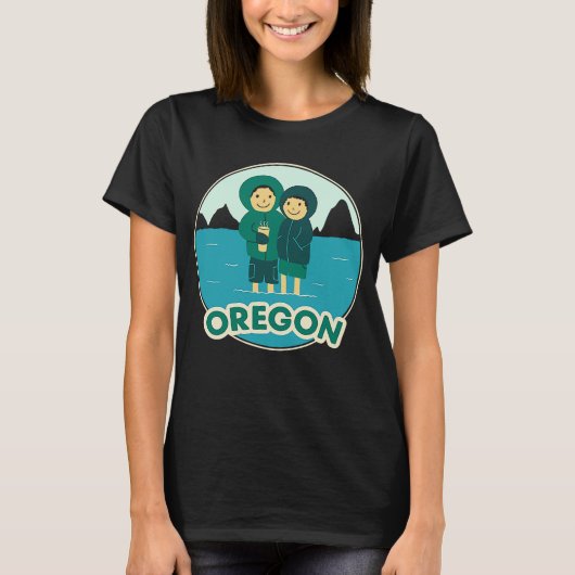 T-shirt Cute Retro Oregon (Devant)