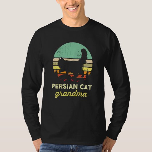 T-shirt Cute Retro Perse Chat Grandma Propriétaire d'anima (Devant)