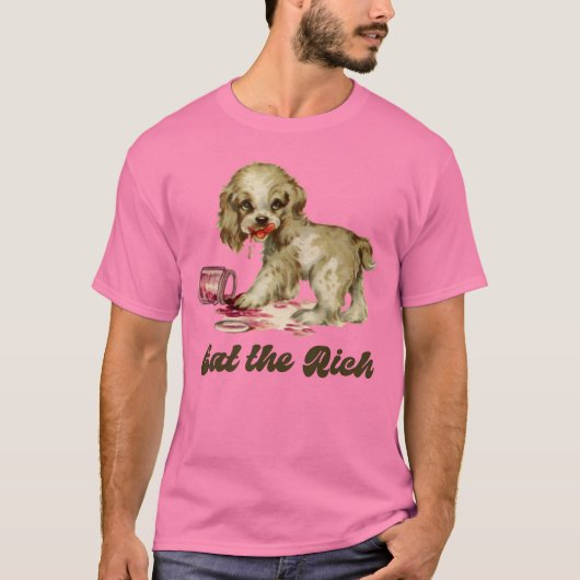 T-shirt Cute Retro Puppy - Mange Rich (Devant)
