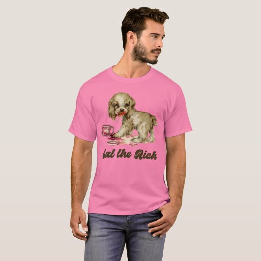 T-shirt Cute Retro Puppy - Mange Rich (Devant entier)