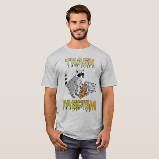T-shirt Cute Retro Raccoon - Trash Fascisme (Devant entier)