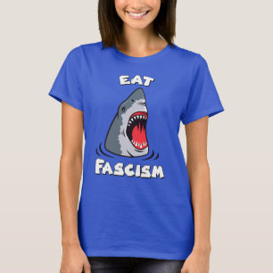 T-shirt Cute Retro Shark - Mange Fascisme Anti-fasciste